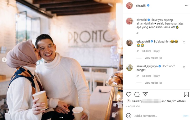 Citra Kirana Tulis Kalimat Cinta Super Romantis, Rezky Aditya Diwanti-wanti Hal ini