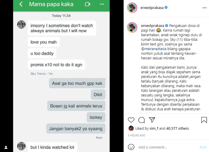 Ernest Prakasa Beber Kiat Anak Jadi Penurut