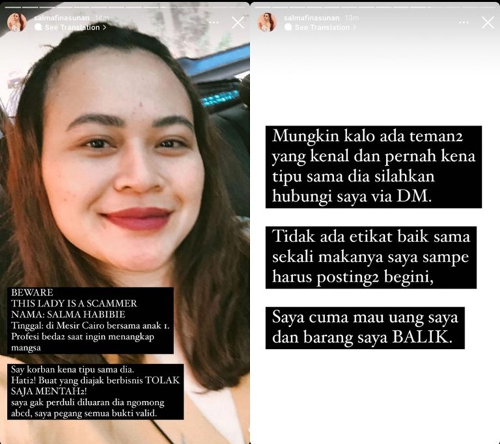 Salmafina Sunan Murka Ditipu Ibu-ibu Mesir, Beber Identitas dan Modus Pintar Pelaku