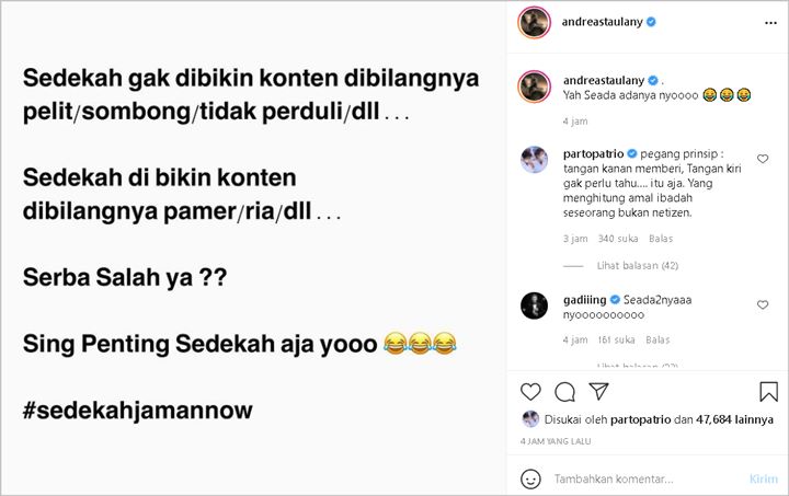 Andre Taulany Bahas Soal Sedekah Zaman Now: Serba Salah Ya?