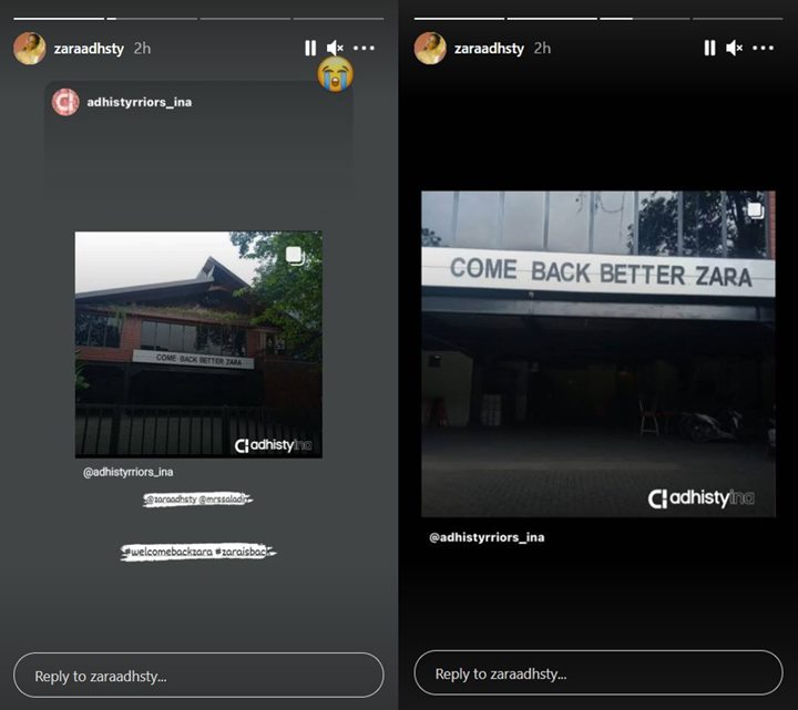 Fans Pasang Banner \'Come Back Better\' di Holywings, Adhisty Zara \'Nangis\'