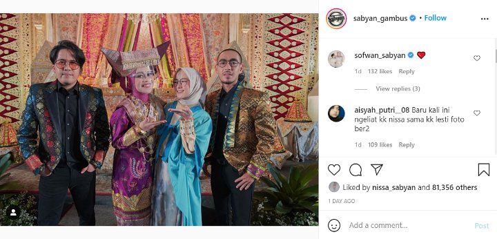 Nissa dan Ayus Sabyan Foto Bareng Curi Perhatian