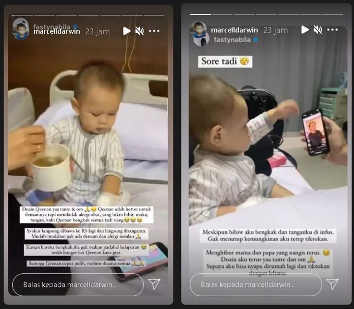 Marcell Darwin dan Istri Nangis Usai Bibir Hingga Kaki Anak Sempat Bengkak, Kondisi Terbaru Diungkap