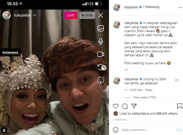 Rizky Billar dan Lesty Kejora Menikah