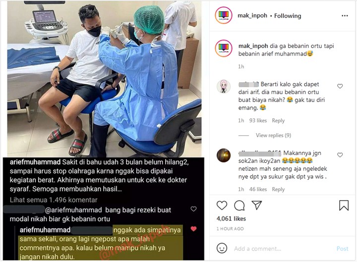 Arief Muhammad Ngamuk, Ditodong Bantu Biaya Nikah Saat Kabarkan Sakit Ini