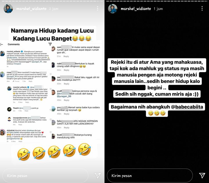 Jadi BA Skincare Malah Dicibir Hingga Disebut Bakal Turunkan Omzet, Marshel Widianto Balas Makjleb