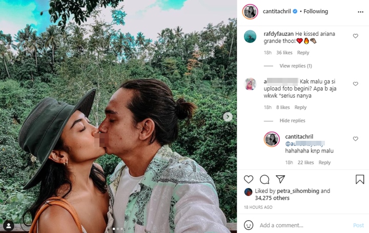 Canti Tachril Posting Foto Cium Bibir \'Aktor\', Netizen: Gak Malu?