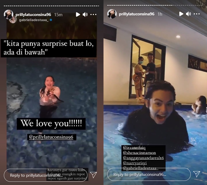 Lulus Kuliah, Prilly Latuconsina Dikerjain Angga Yunanda-Shenina Cinnamon Sampai Basah Kuyup