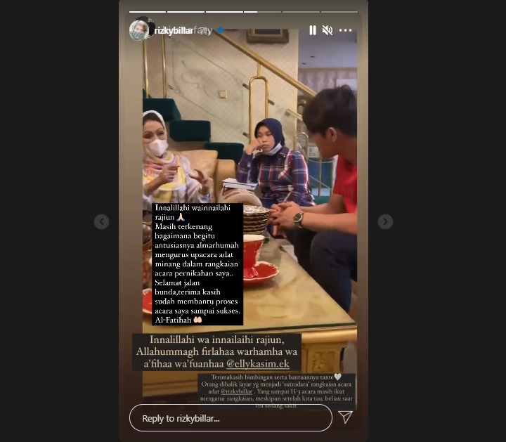 Sakit, Mendiang Elly Kasim Masih Ikut Atur Acara Jelang Pernikahan Rizky Billar dan Lesti Kejora