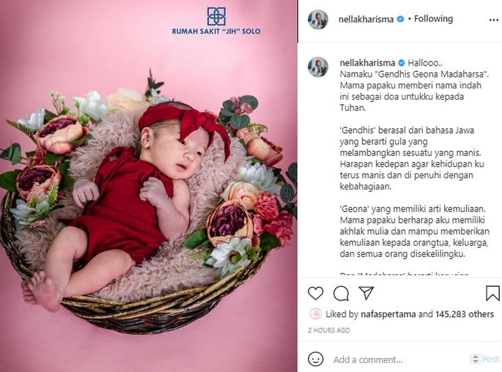 Arti Nama Putri Nella Kharisma dan Dory Harsa