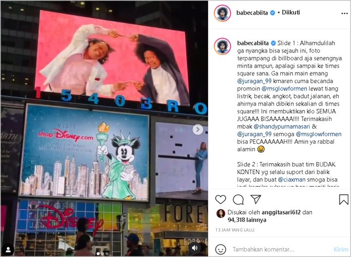 Bungkam Netizen Nyinyir, Marshel Widianto Ingin Teriak Begini Usai Mejeng di Times Square New York
