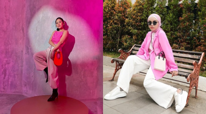 Menawan dalam balutan <i>outfit pink</i>