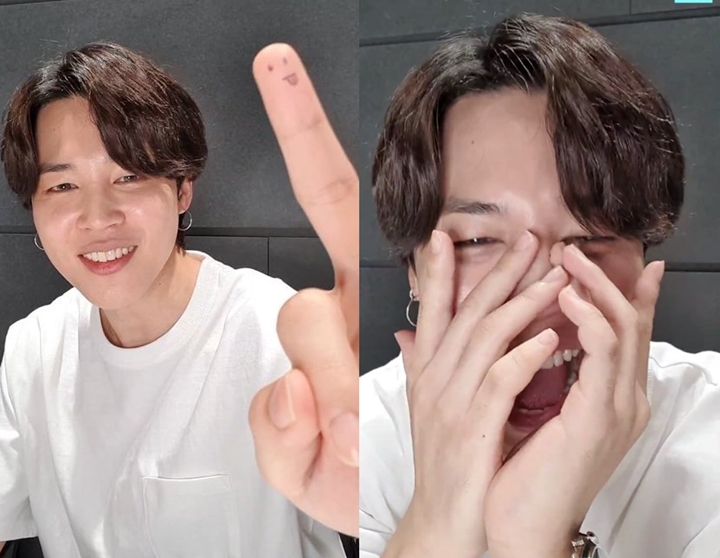 Reaksi Jimin BTS Tak Sadar Acungkan Jari Tengah Saat V Live