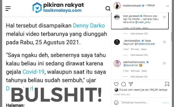 Bela Ayu Ting Ting, Ruben Onsu Pernah Labrak Denny Darko?