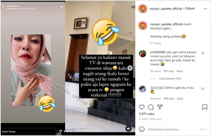 Usai Sebut Fitnah, Medina Zein Sindir yang Tagih Utang Pada Dirinya Ngebet Masuk TV