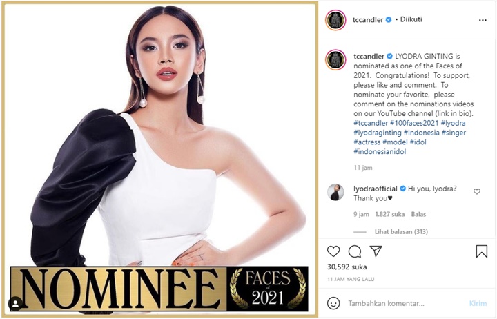 Lyodra Susul Ayu Ting Ting Masuk Nominasi Wanita Tercantik Dunia, Begini Reaksinya