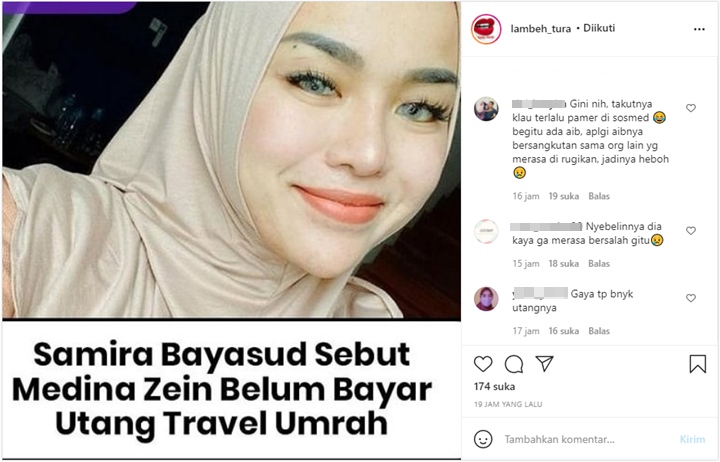 Tak Cuma Soal Tas, Medina Zein Disebut Belum Bayar Utang Travel Umrah Sejak 2018