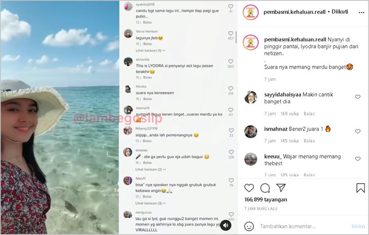 Jadi Kandidat Perempuan Tercantik, Lyodra Bikin Makin Kesengsem Saat Nyanyi di Pantai: Paket Komplit