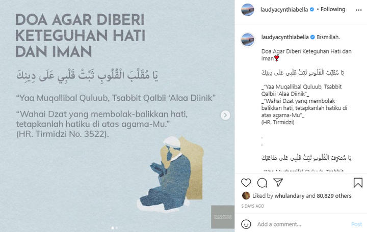 Laudya Cynthia Bella Minta Keteguhan Hati