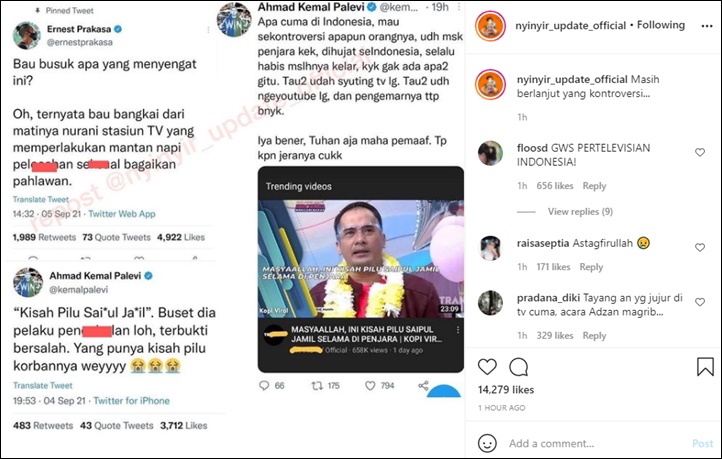 Ernest Prakasa dan Kemal Palevi Geram Lihat Saipul Jamil Tampil di TV, Sindir Bau Bangkai