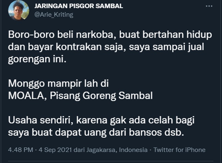 Arie Kriting Buka Suara Soal Kabar Adanya Jaringan Narkoba di Kalangan Komika