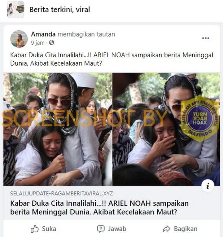 Ariel Noah Meninggal DUnia Cuma Hoaks