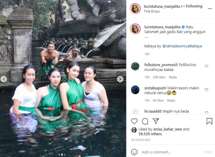 Jadi Gadis Bali, Lucinta Luna Tampil Tanpa Make up Bikin Pangling