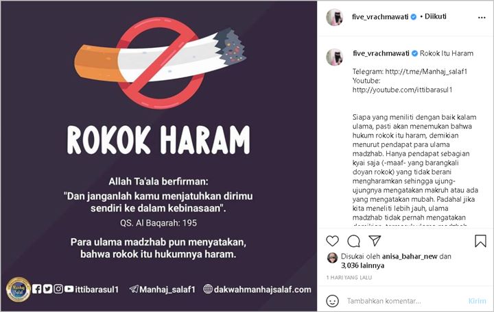 Bagikan Postingan Soal Rokok Haram Jadi Bahan Gunjingan, Five Vi Akui Tak Baper Jelaskan Begini