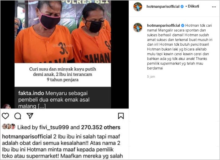 Hotman Paris Tegaskan Tak Cari Nama Usai Ikut Soroti Kasus 2 Ibu Pencuri Susu, Disanjung Panutan
