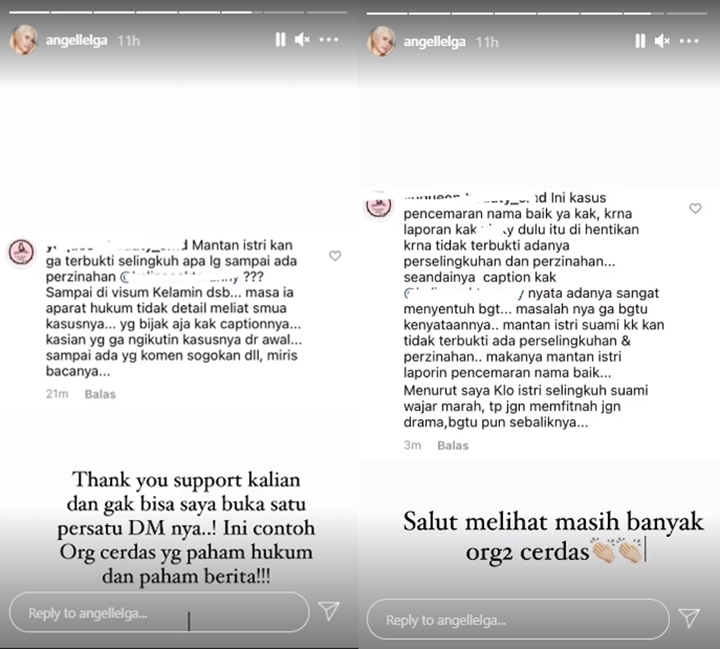 Angel Lelga Dibela Saat Kalina Oktarani Beri Sindiran: Orang-orang Cerdas!