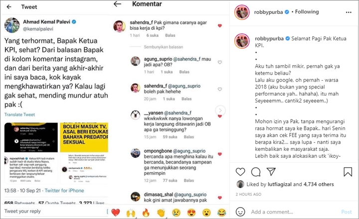 Robby Purba Soroti Balasan Menyinggung Ketua KPI Saat Ditanyai Lowongan