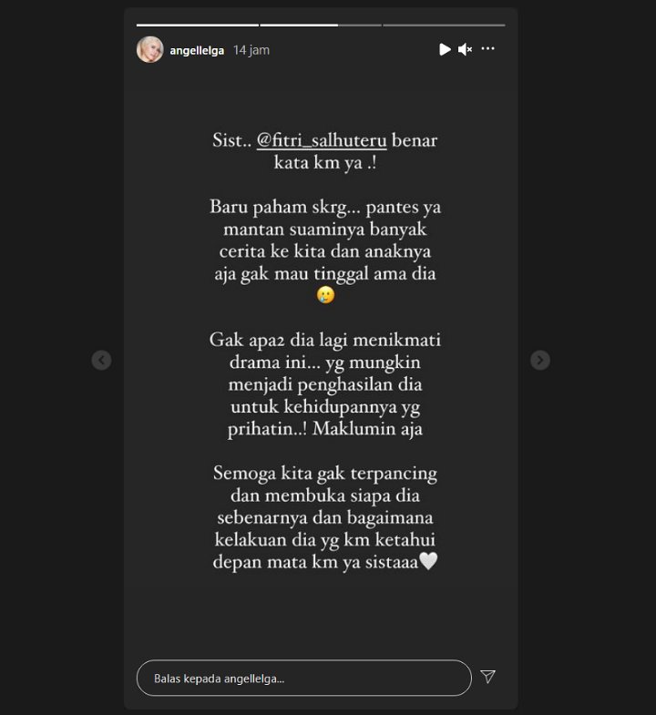 Mention Fitri Salhuteru, Angel Lelga Ghibahin Kalina Okatarani?