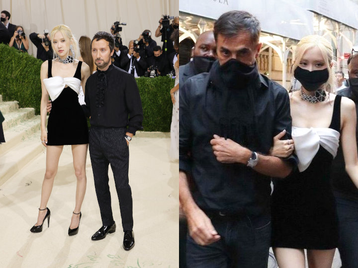 Rose BLACKPINK Datang ke Met Gala Dikawal 2 Pria 1