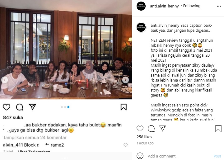 Beredar Potret Alvin Faiz Buka Puasa Bareng Henny Rahman Sebelum Larissa Chou Ajukan Gugatan Cerai