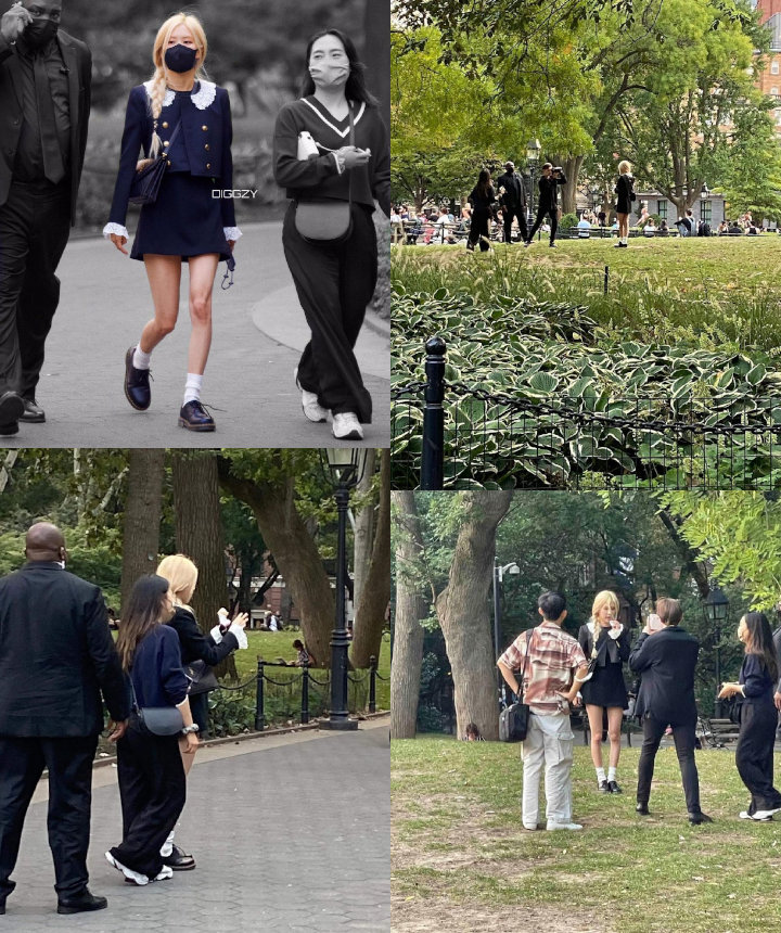 Rose BLACKPINK Kedapatan Syuting di Washington Square, Begini Penampilan Manisnya