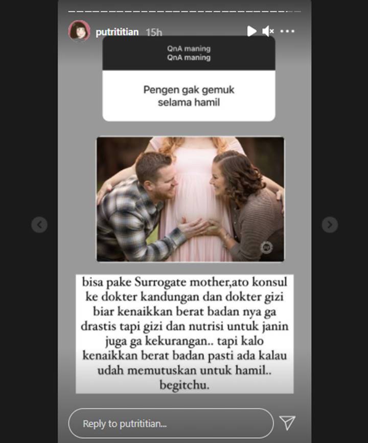 Putri Titian Jawab \'Sadis\' Usai Diminta Tips Tak Gemuk Saat Hamil