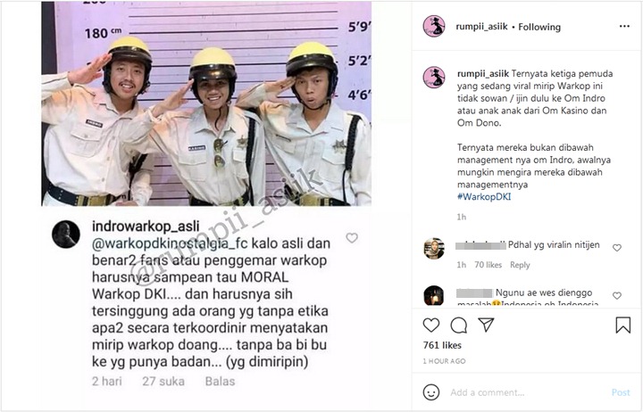 Sentil Soal Etika, Begini Kata Indro Warkop Soal Pria Mirip Dirinya dan Mendiang Dono-Kasino