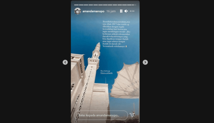 Photo-Berhati Mulia, Amanda Manopo Berniat Bangun Masjid: Atas Izin Allah SWT