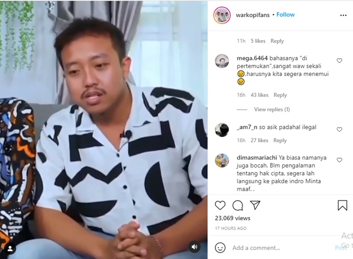 Warkopi Ketakutan Jawab Teguran Indro Warkop Malah Makin Dicibir, Ucapannya Disebut Keliru
