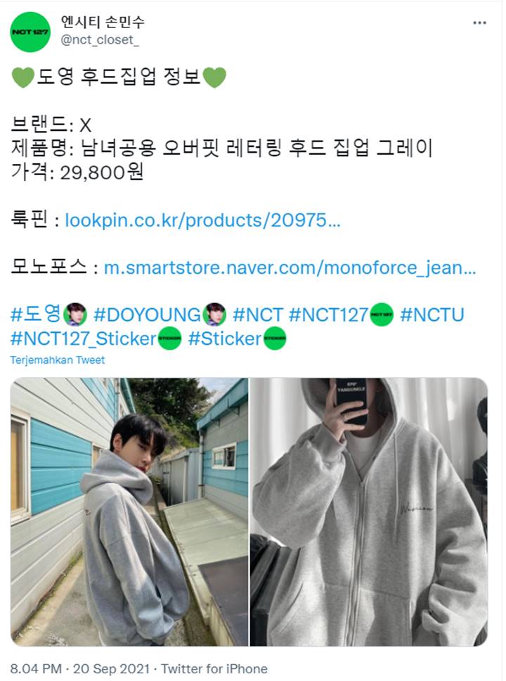 Hoodie Abu-Abu Doyoung NCT Dicari Fans, Tak Disangka Harganya Low Budget
