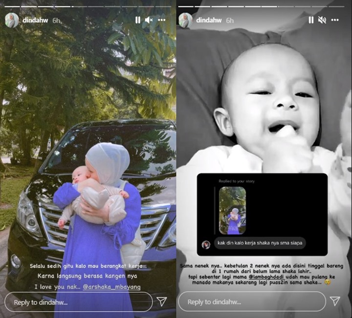 Kembali Bekerja, Dinda Hauw Ungkap Sang Putra Dijaga Sosok ini