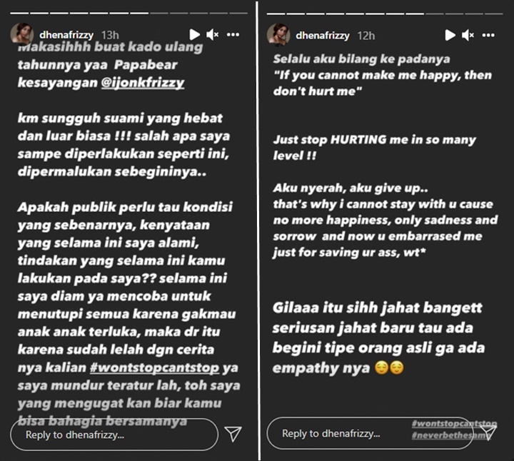 Dhena Devanka Akui Lelah dan Pilih Ikhlas Dipermalukan Jonathan Frizzy: Biar Kamu Bahagia