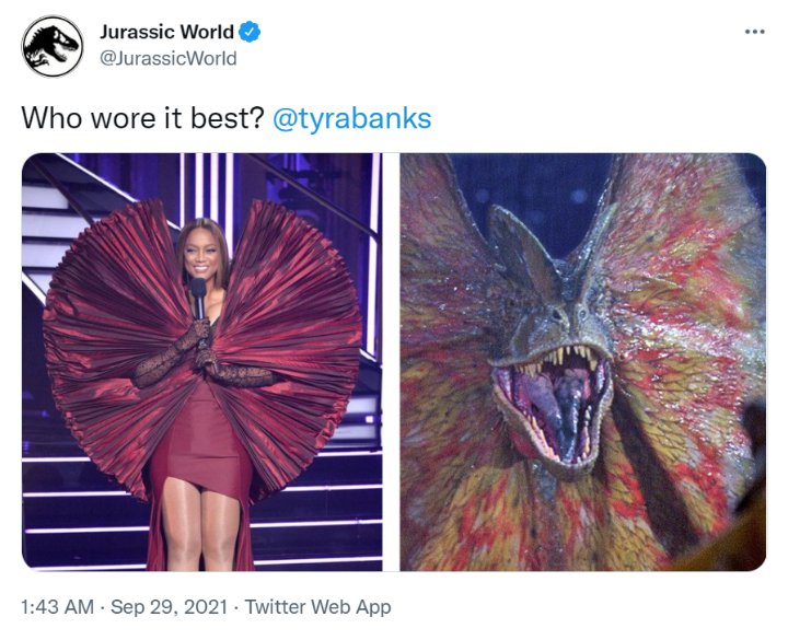 \'Jurassic World\' Bandingkan Kostum Tyra Banks dengan Dinosaurus: Mana yang Lebih Bagus?