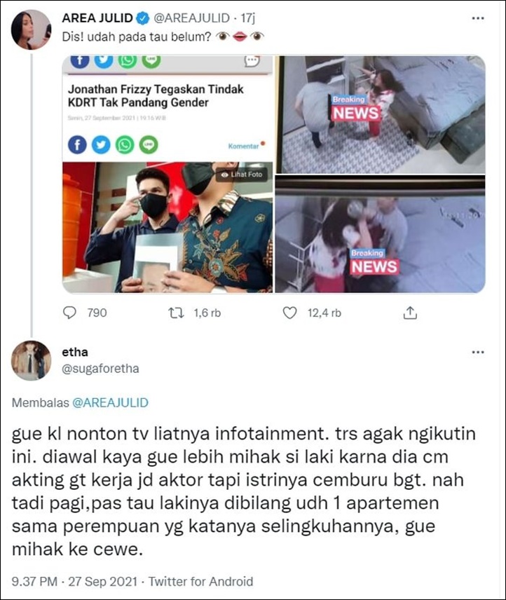 Diisukan Tinggal Seatap, Jonathan Frizzy dan Ririn Dwi Ariyanti \'Kabur\' Saat Kepergok Jalan Bareng