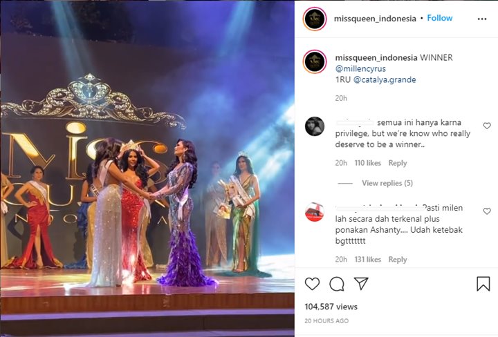 Kemenangan Millendaru Di Miss Queen Indonesia 2021 Disebut Sudah Ketebak Karena Alasan Ini