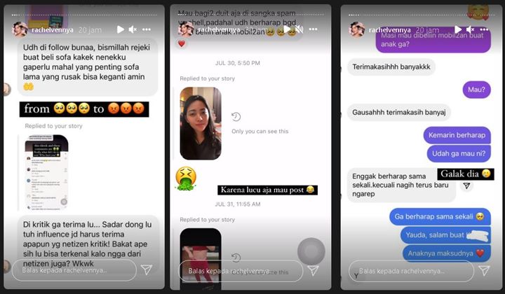 Rachel Vennya Bongkar Isi DM Dari Minta Hadiah Mendadak Berubah Nyinyir: Ketawain Aja