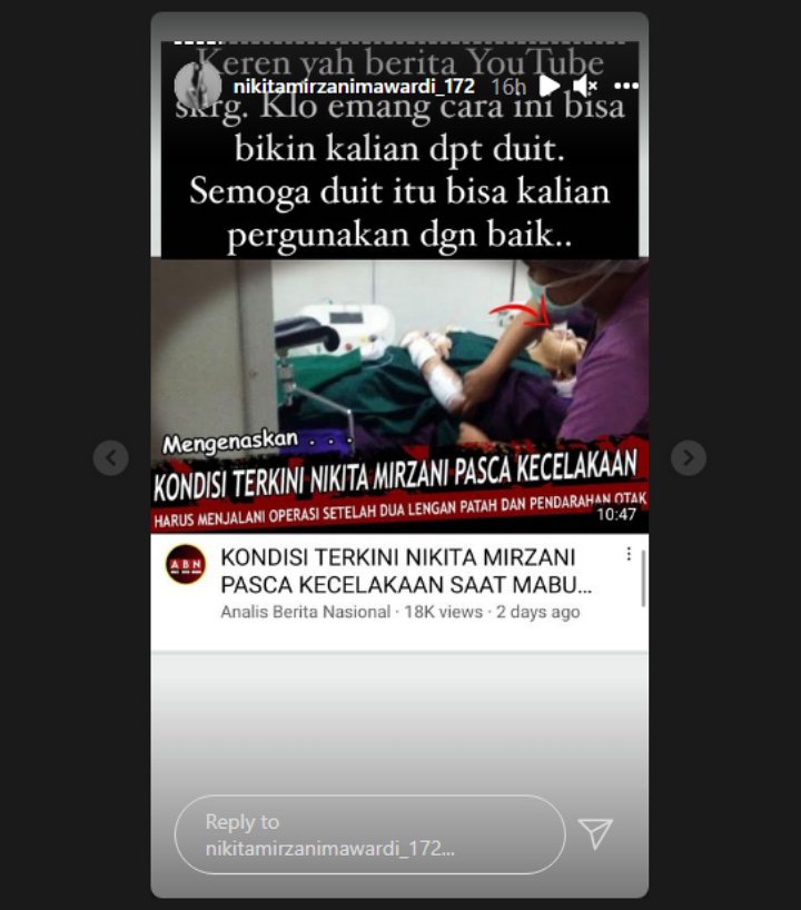 Tak Marah, Nikita Mirzani Malah Beri Reaksi Ini Saat Diberitakan Alami Kecelakaan