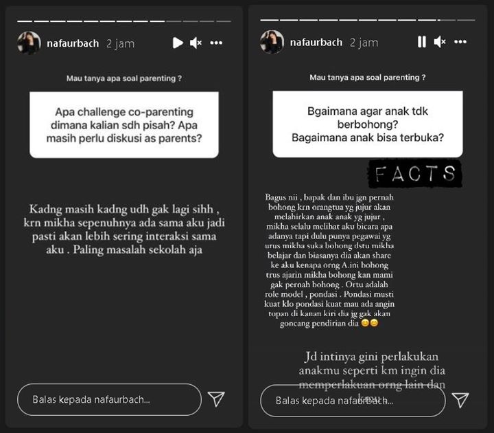 Nafa Urbach Bahas Tantangan Co-parenting dengan Zack Lee, Hingga Tips Agar Anak Tak Suka Bohong