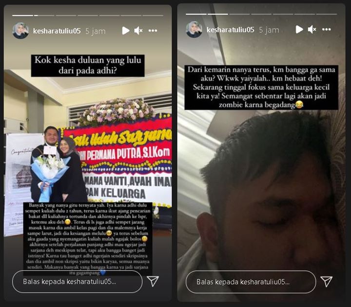 Ramai Ditanya Soal Kelulusannya yang Lebih Dulu Dibanding Suami, Kesha Ratuliu Lontar Jawaban Manis