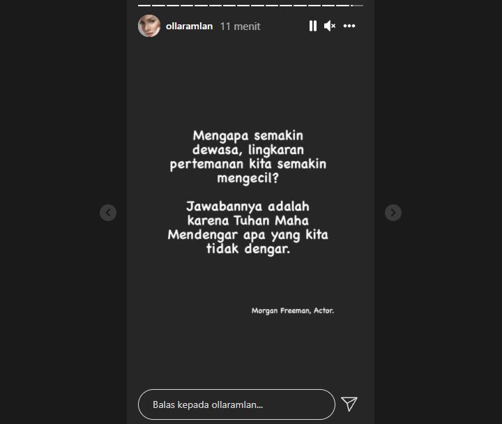 Olla Ramlan \'Temukan\' Alasan Lingkaran Pertemanan Semakin Mengecil
